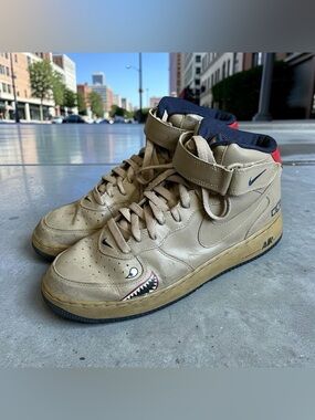 Rare Nike Air Force 1 Mid Tuskegee 306352-221 Tuskegee Airmen Leather Shoes 11.5